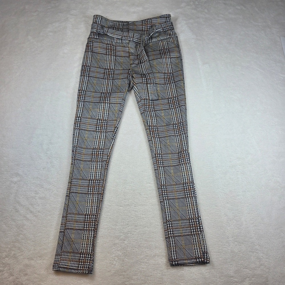Yado Women Plaid Skinny Pants Small High Waist Glen Check Trousers YD8TRG06-03